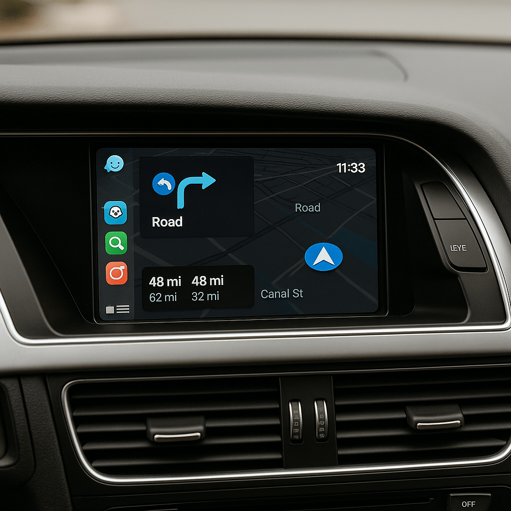 Autoradio connecté Boitier Android Auto et Apple CarPlay pour Audi A4 S4 RS4 B8 (2007 à 2016)