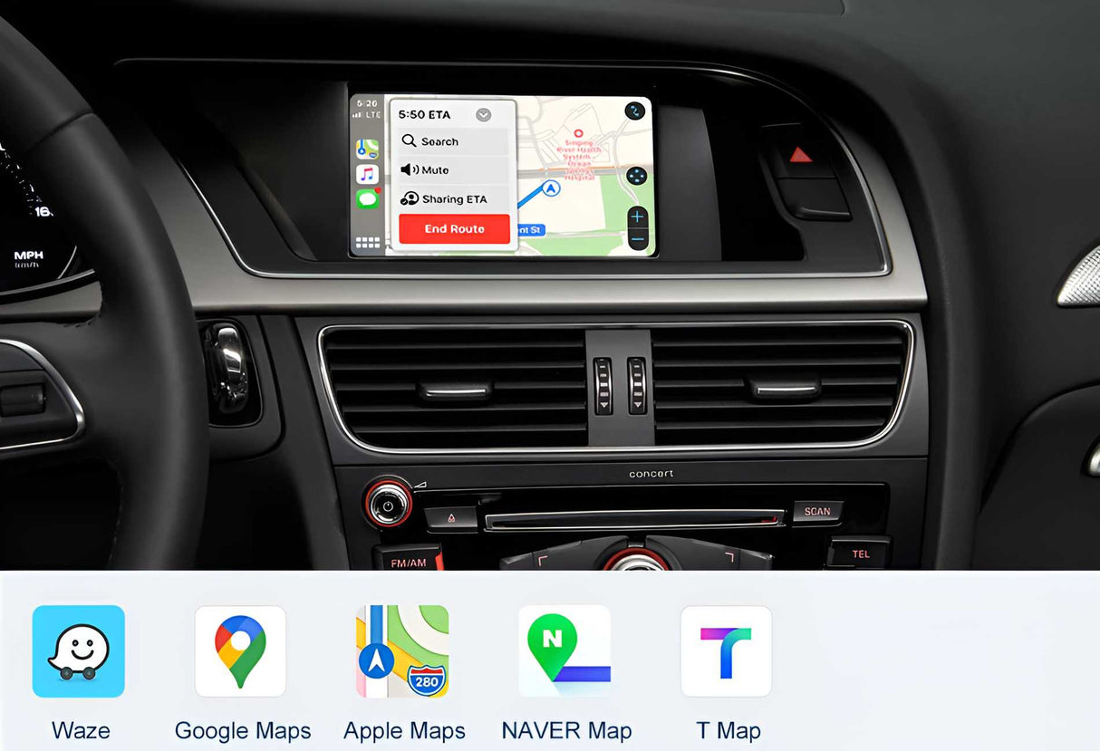 Autoradio connecté Boitier Android Auto et Apple CarPlay pour Audi A5 S5 RS5 B8 (2007 à 2012)