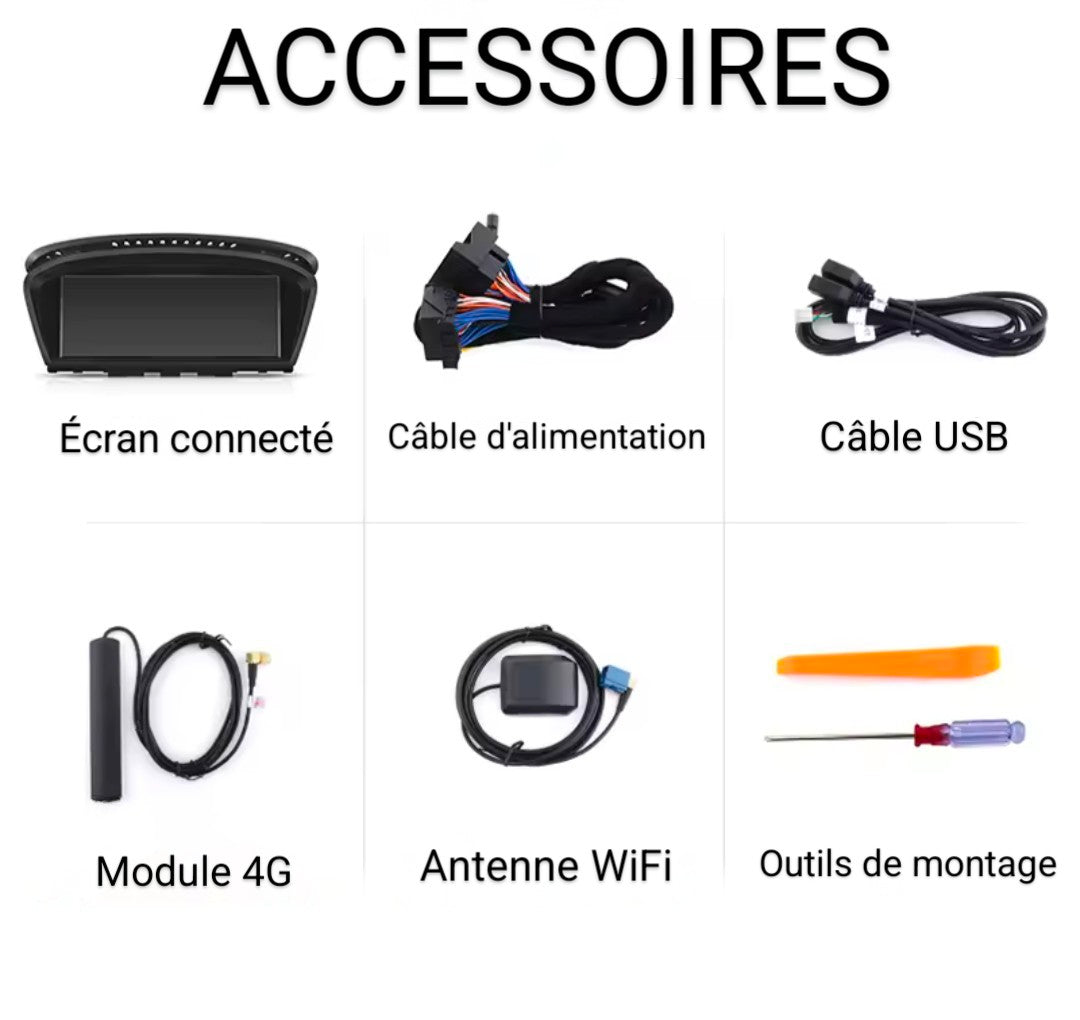 Autoradio connecte Carplay Android Auto BMW Serie E90 E92 CCC CIC