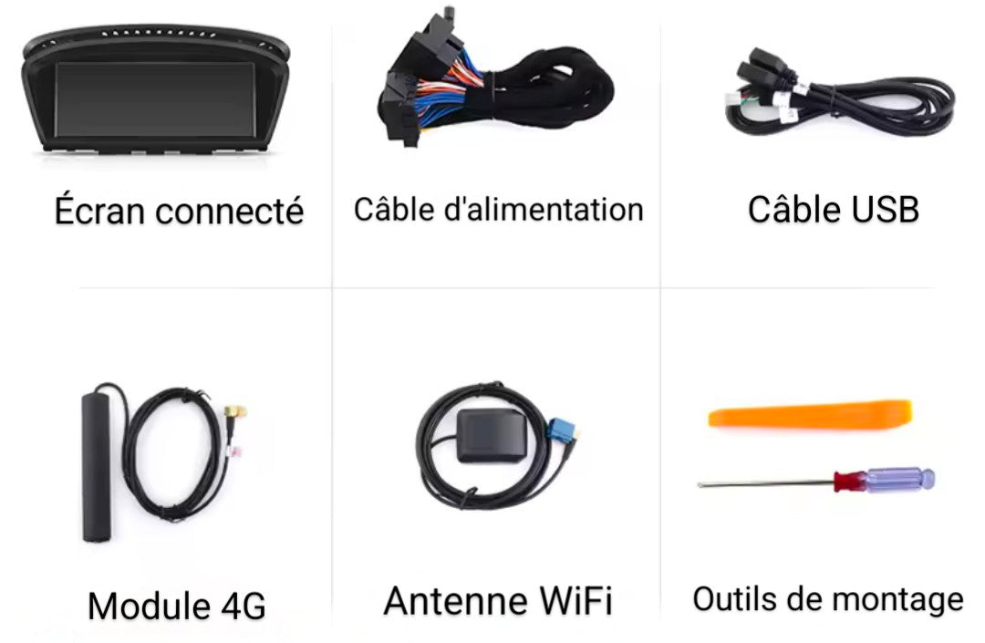 Autoradio connecté Android Auto et Apple CarPlay pour BMW Série 3 M3 E90 E92 CCC CIC (2005 à 2012)