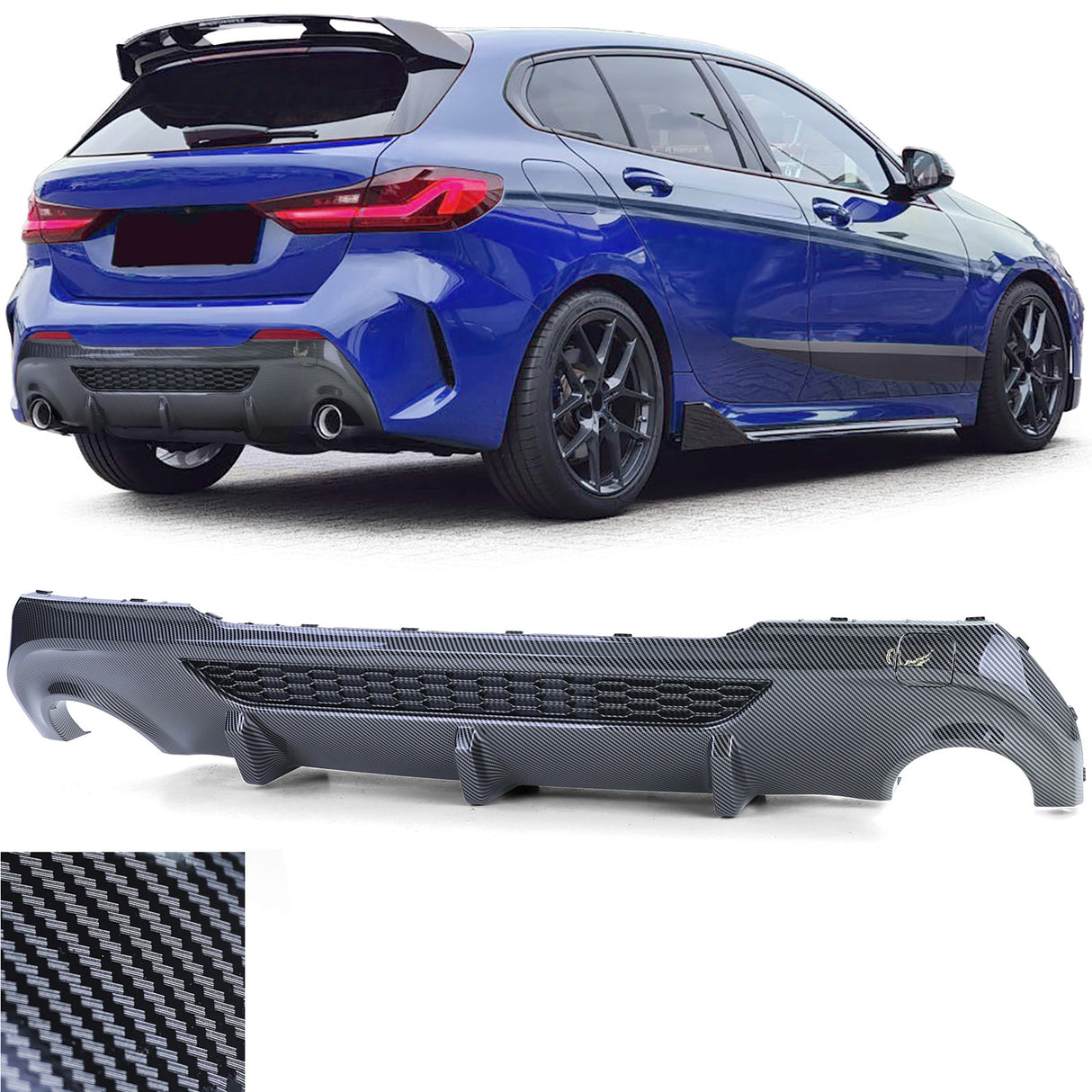 Diffuseur pare-choc arrière type M Performance pour BMW Série 1 F40 (2019 à 2024)