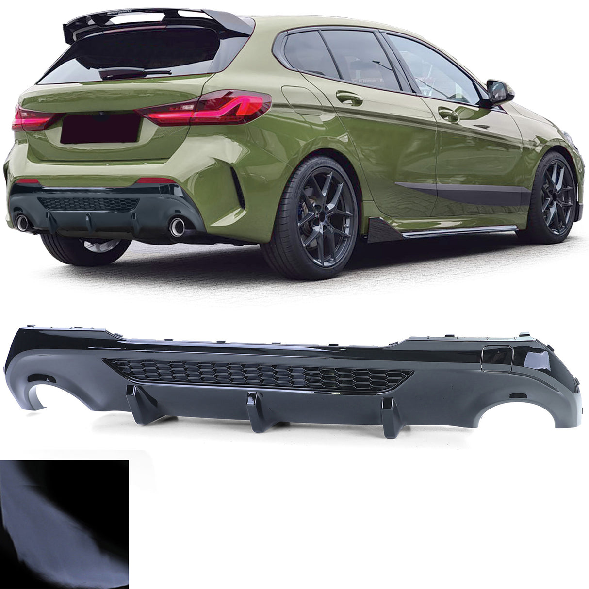Diffuseur pare-choc arrière type M Performance pour BMW Série 1 F40 (2019 à 2024)