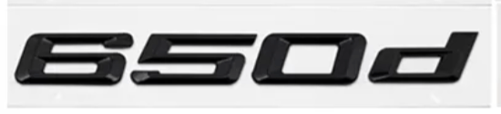 Badges de coffre Lettrage Noir BMW Série 6 Series 630i 640i 645i 650i E63 E64 F06 F12 F13 G32