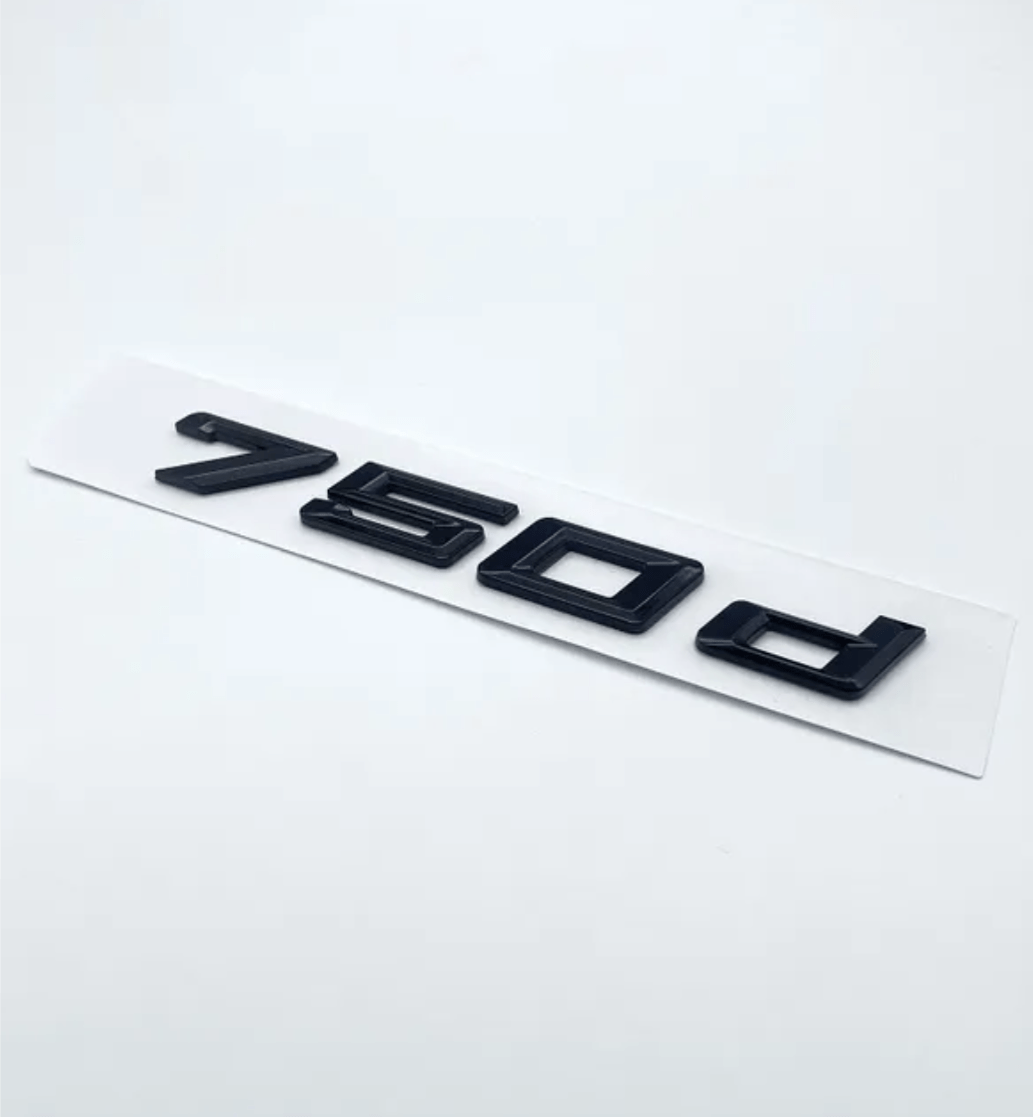 Badges de coffre Lettrage Noir BMW Série 7 730d 740d 750d 740i 750i E65 F01