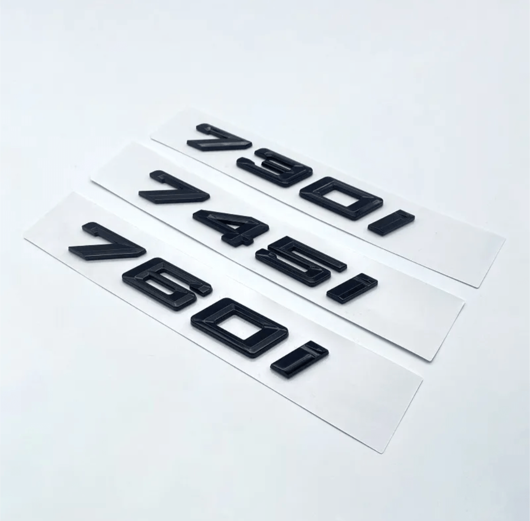 Badges de coffre Lettrage Noir BMW Série 7 730d 740d 750d 740i 750i E65 F01