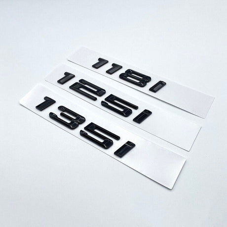 Badges de coffre Lettrage Noirs BMW Série 1 E81 F20 116i 116d 118i 118d 120i 120d 125i 128i 130i 135i 140i