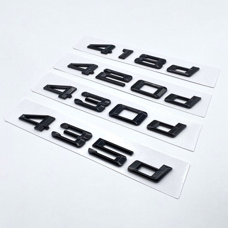 Badges de coffre Lettrage Noirs BMW Série 4 F32 420d 420i 425d 428d 428i 430d 435d 435i 440d 440i