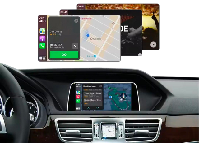 Boîtier Autoradio connecté Android Auto et Apple CarPlay pour Mercedes Classe E W212 W207 NTG (2008 à 2015)