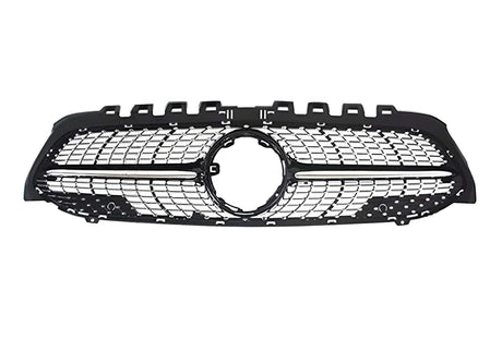 Noir et argent Calandre Diamant pour Mercedes Classe A W177 2019-2022