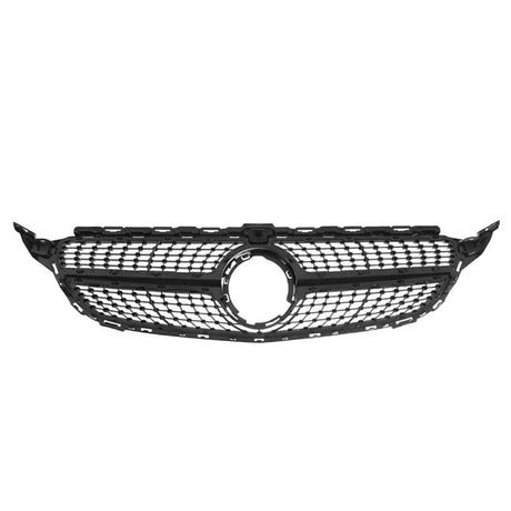 MagicKit For Mercedes Benz C-Class W205 Diamond Grill Front Bumper Gloss Black Radiator Grille 2019 2020 2021