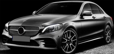 MagicKit For Mercedes Benz C-Class W205 Diamond Grill Front Bumper Gloss Black Radiator Grille 2019 2020 2021