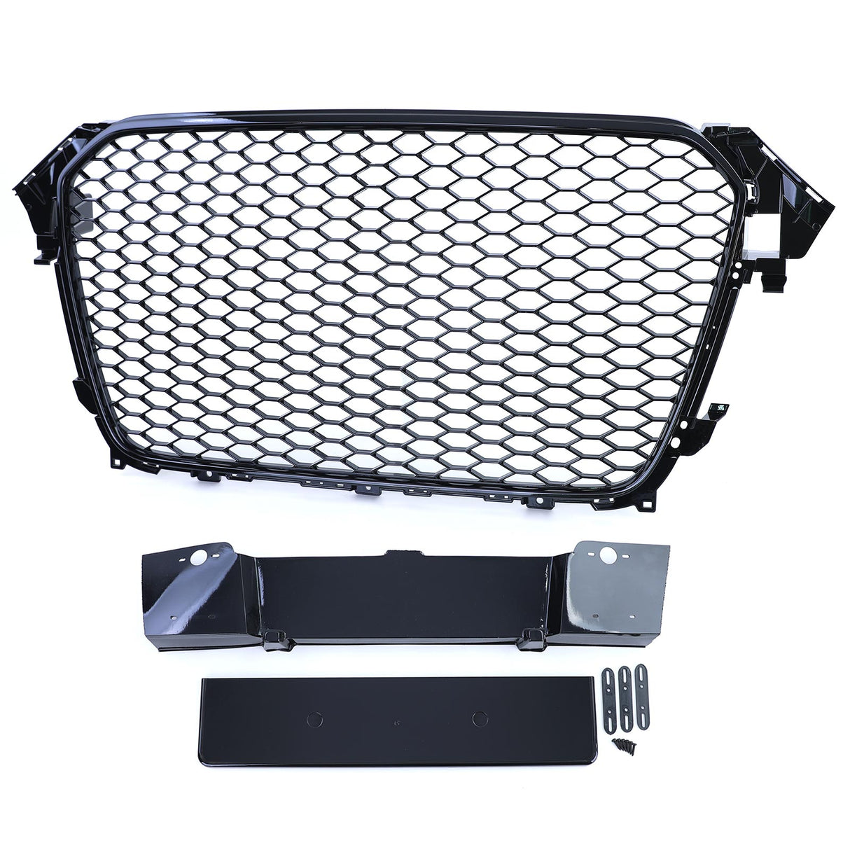 Grille de calandre noire nid d'abeille type RS4 pour Audi A4 B8 (2007 - 2015)