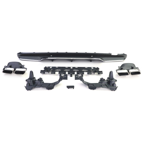 Diffuseur et sorties d'échappement pare-choc arrière look 63 AMG pour Mercedes Classe C Berline W205 (2014 à 2021)