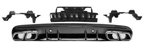 Diffuseur et sorties d'échappement pare-choc arrière look 63 AMG pour Mercedes Classe C Berline W205 (2014 à 2021)