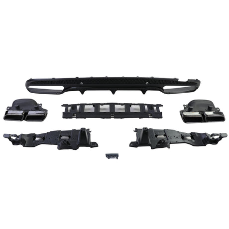 Diffuseur et sorties d'échappement pare-choc arrière look 63 AMG pour Mercedes Classe C Berline W205 (2014 à 2021)