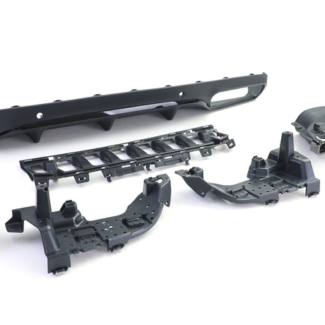 Diffuseur et sorties d'échappement pare-choc arrière look 63 AMG pour Mercedes Classe C Coupé W205 (2014 à 2021)