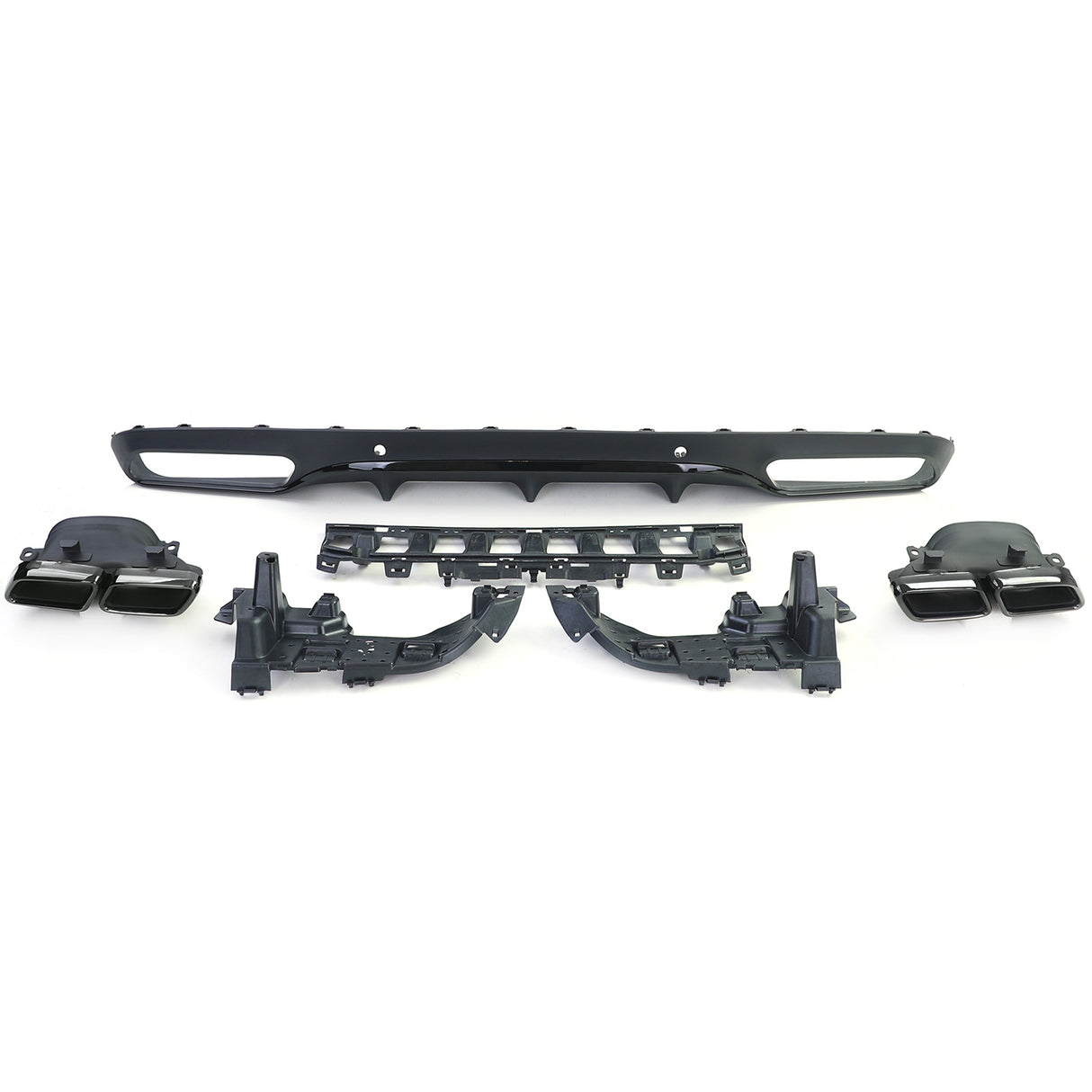 Diffuseur et sorties d'échappement pare-choc arrière look 63 AMG pour Mercedes Classe C Coupé W205 (2014 à 2021)