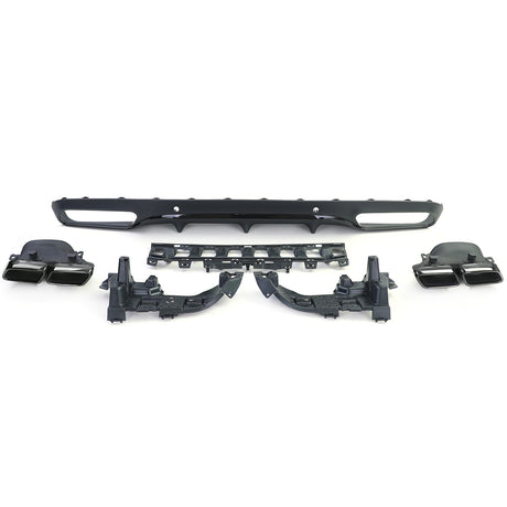 Diffuseur et sorties d'échappement pare-choc arrière look 63 AMG pour Mercedes Classe C Coupé W205 (2014 à 2021)