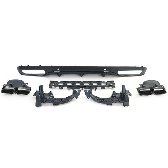 Diffuseur et sorties d'échappement pare-choc arrière look 63 AMG pour Mercedes Classe C Coupé W205 (2014 à 2021)