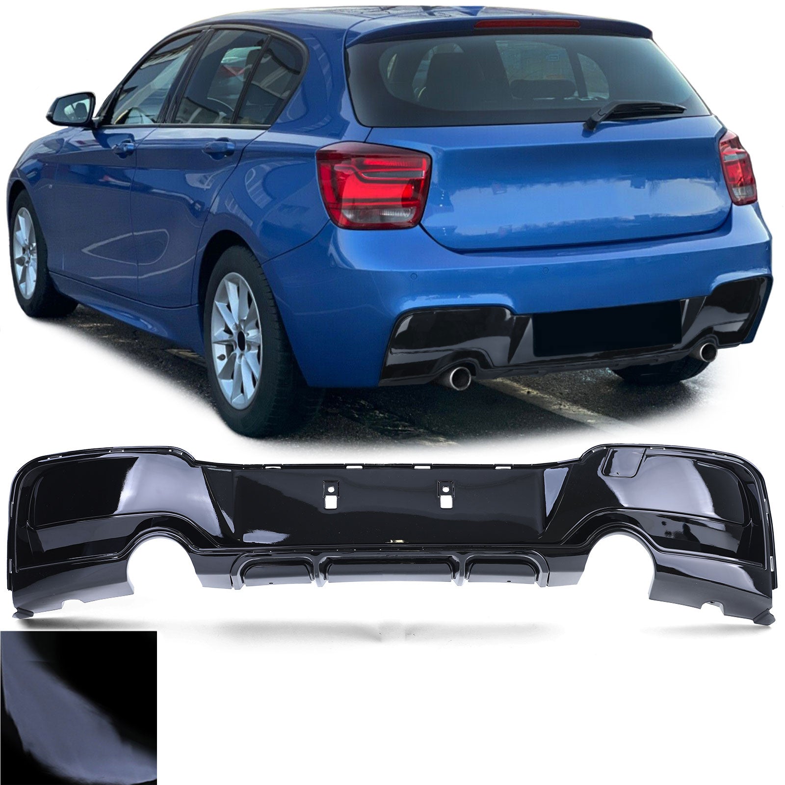 Diffuseur pare-choc arrière type M Performance pour BMW M135i et M140i F20 (2011 à 2018)