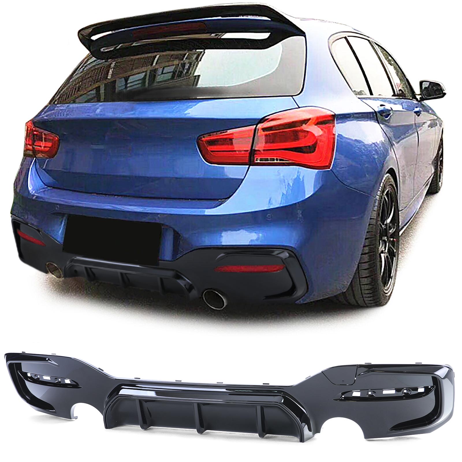 Diffuseur pare-choc arrière type M Performance pour BMW M135i et M140i F20 (2011 à 2018)