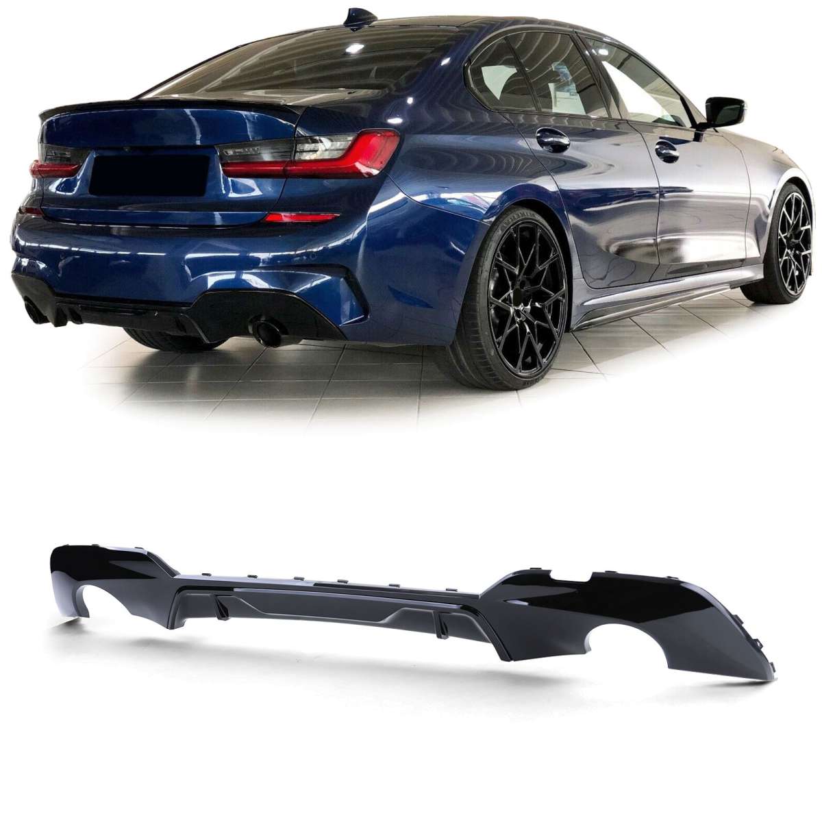 Diffuseur pare-choc arrière type M Performance pour BMW Série 3 G20 (2019 à 2022)