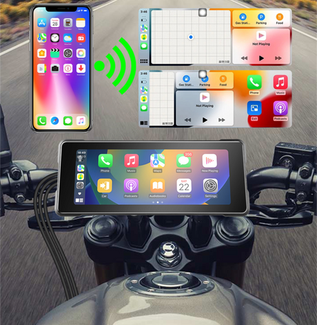 Écran GPS connecté Android Auto et Carplay pour moto