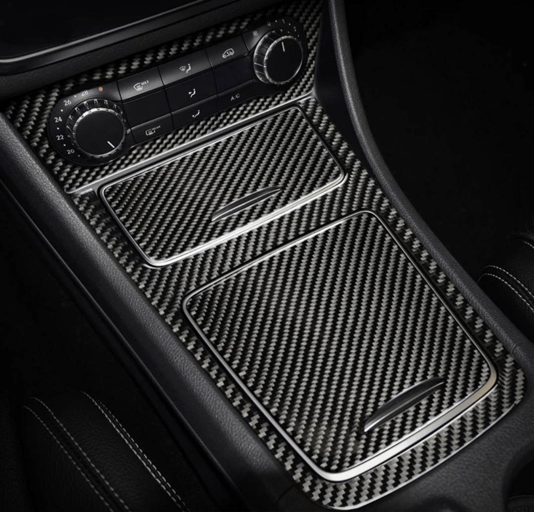 Garniture console centrale carbone pour Mercedes Classe A W176 - 2012 à 2018