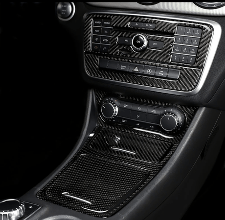 Garniture console centrale carbone pour Mercedes Classe A W176 - 2012 à 2018
