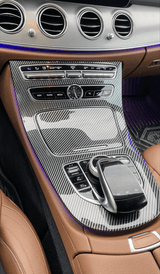 Carbon replica glove box trim and center console for Mercedes E-Class W213 (2016-2020)