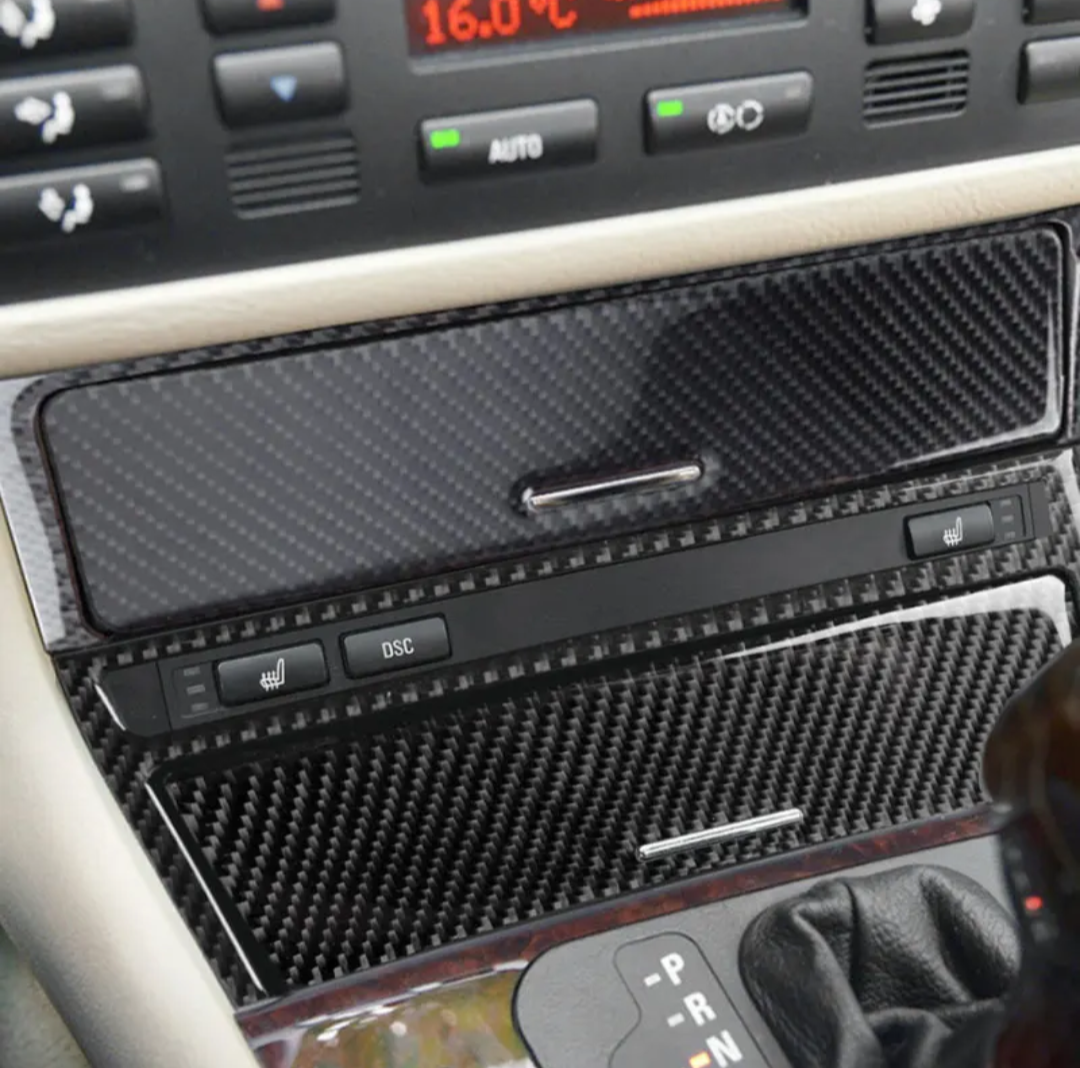 Garniture console centrale look carbone pour BMW Série 3 E46 (1997 - 2006)