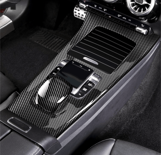 Garniture intérieure de console centrale carbone pour Mercedes Classe A W177 CLA C118 (2018 à 2023)