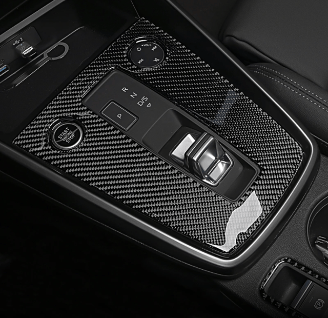 Garniture intérieure entourage de levier de vitesse type carbone pour AUDI A3 8Y (2021 - 2024)