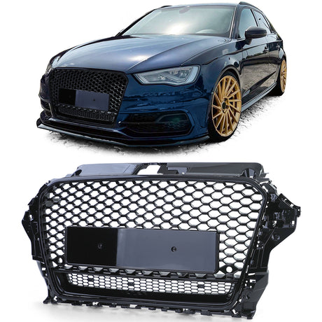 Grille de calandre noire nid d'abeille type RS3 pour Audi A3 8V (2012 - 2020)