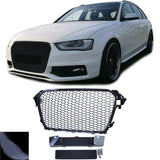 Grille de calandre noire nid d'abeille type RS4 pour Audi A4 B8 (2007 - 2015)