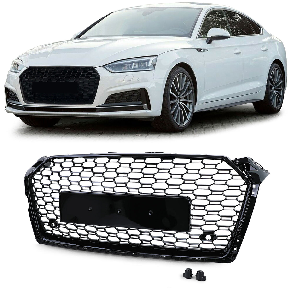 Grille de calandre noire nid d'abeille type RS5 pour Audi A5 B9 (2016 - 2024)