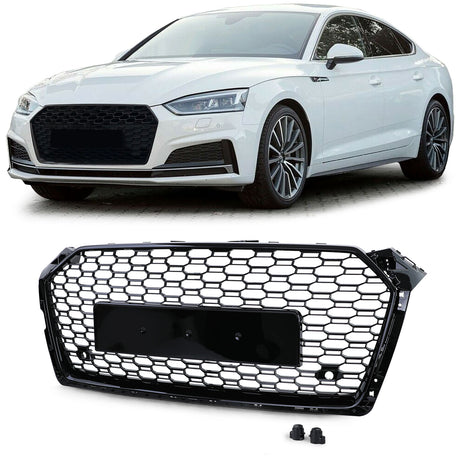 Grille de calandre noire nid d'abeille type RS5 pour Audi A5 B9 (2016 - 2024)