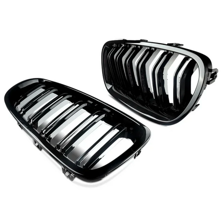 Grilles De Calandre Noir Brillant pour BMW Série 5 M5 F10 F11 Berline et Touring (2010 - 2017)