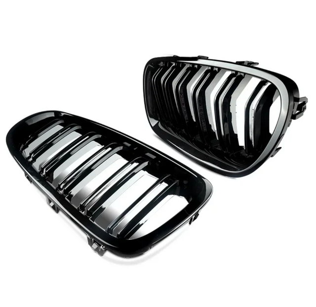 Grilles De Calandre Noir Brillant pour BMW Série 5 M5 F10 F11 Berline et Touring (2010 - 2017)