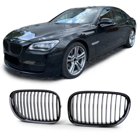 Grilles de Calandre Noir Brillant pour BMW Série 7 F01 F02 F03 F04 (2009 - 2015)