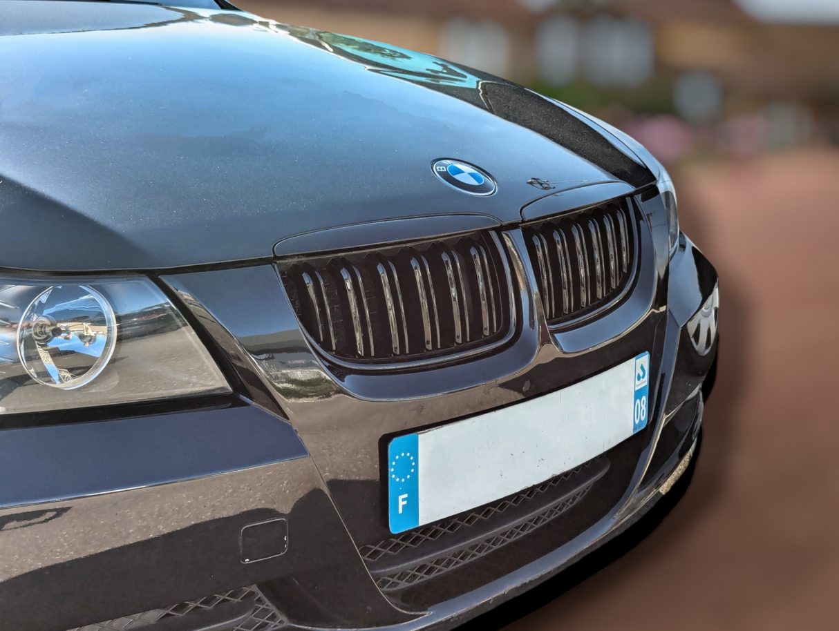 Grilles de calandre noire brillante type M Performance BMW Série 3 E90 (2005 - 2012)