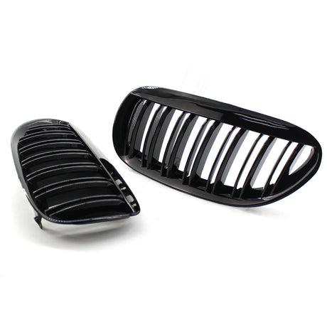 Grilles de calandre noires brillantes pour BMW Série 6 E63 E64 (2003 - 2010)