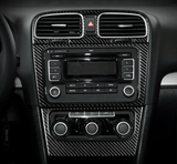 Inserts intérieurs carbone tableau de bord console centrale pour Volkswagen Golf 6