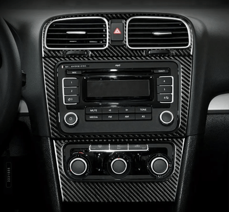 Inserts intérieurs carbone tableau de bord console centrale pour Volkswagen Golf 6