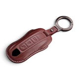 Coque de clé en cuir pour clé Porsche 3 boutons