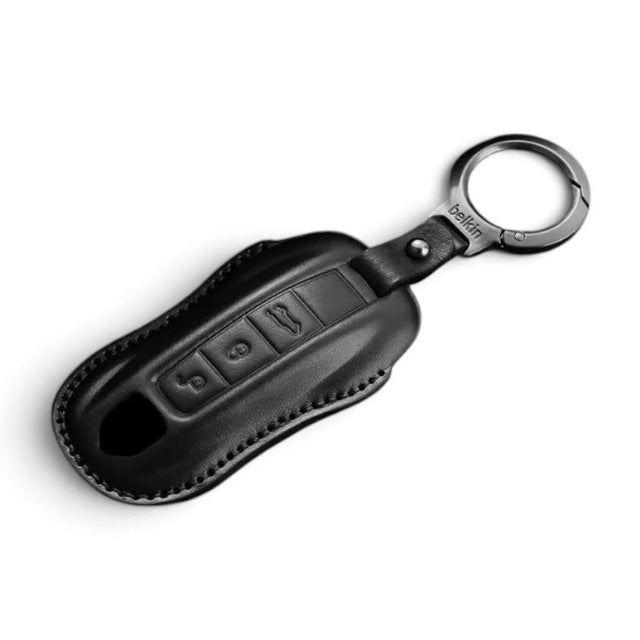 Coque de clé en cuir pour clé Porsche 3 boutons