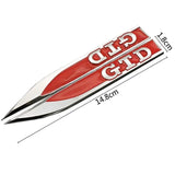 Logo GTD d'ailes avant pour VW Polo GTD et Golf GTD - Noir ou Rouge