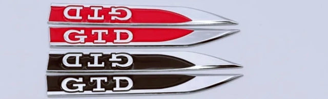 Logo GTD d'ailes avant pour VW Polo GTD et Golf GTD - Noir ou Rouge