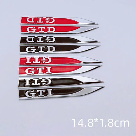 Logo GTI d'ailes avant pour VW Polo GTI et Golf GTI - Noir ou Rouge