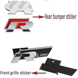 Logo R Line de calandre pour VW Polo Passat Golf Tiguan T-Roc Touareg R - Noir ou Rouge